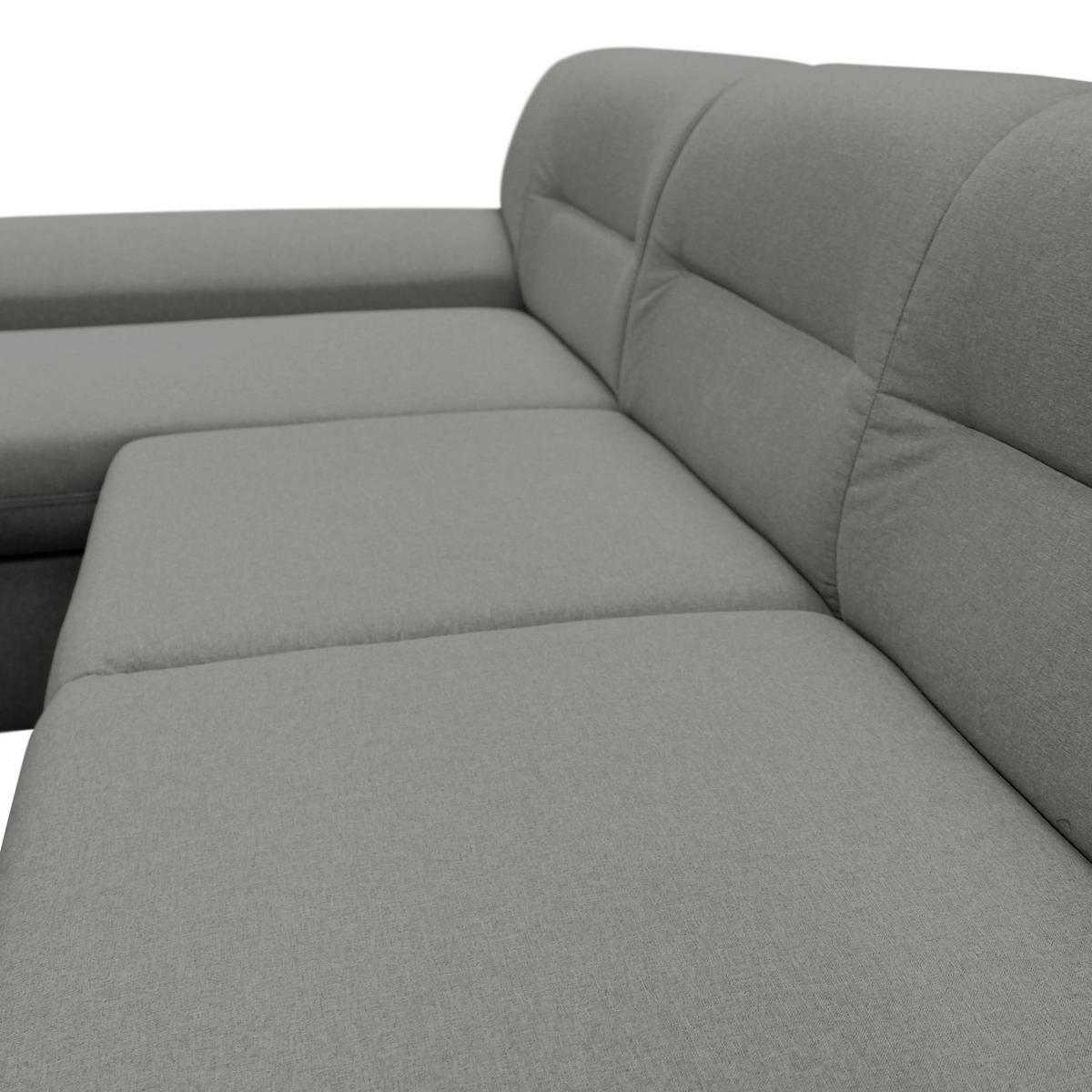ECKSOFA Hellgrau Flachgewebe  - Silberfarben/Hellgrau, Design, Kunststoff/Textil (167/281cm) - MID.YOU