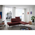 RÉCAMIERE in Echtleder Rot  - Chromfarben/Rot, Design, Leder/Metall (209/85-109/95-16cm) - Dieter Knoll