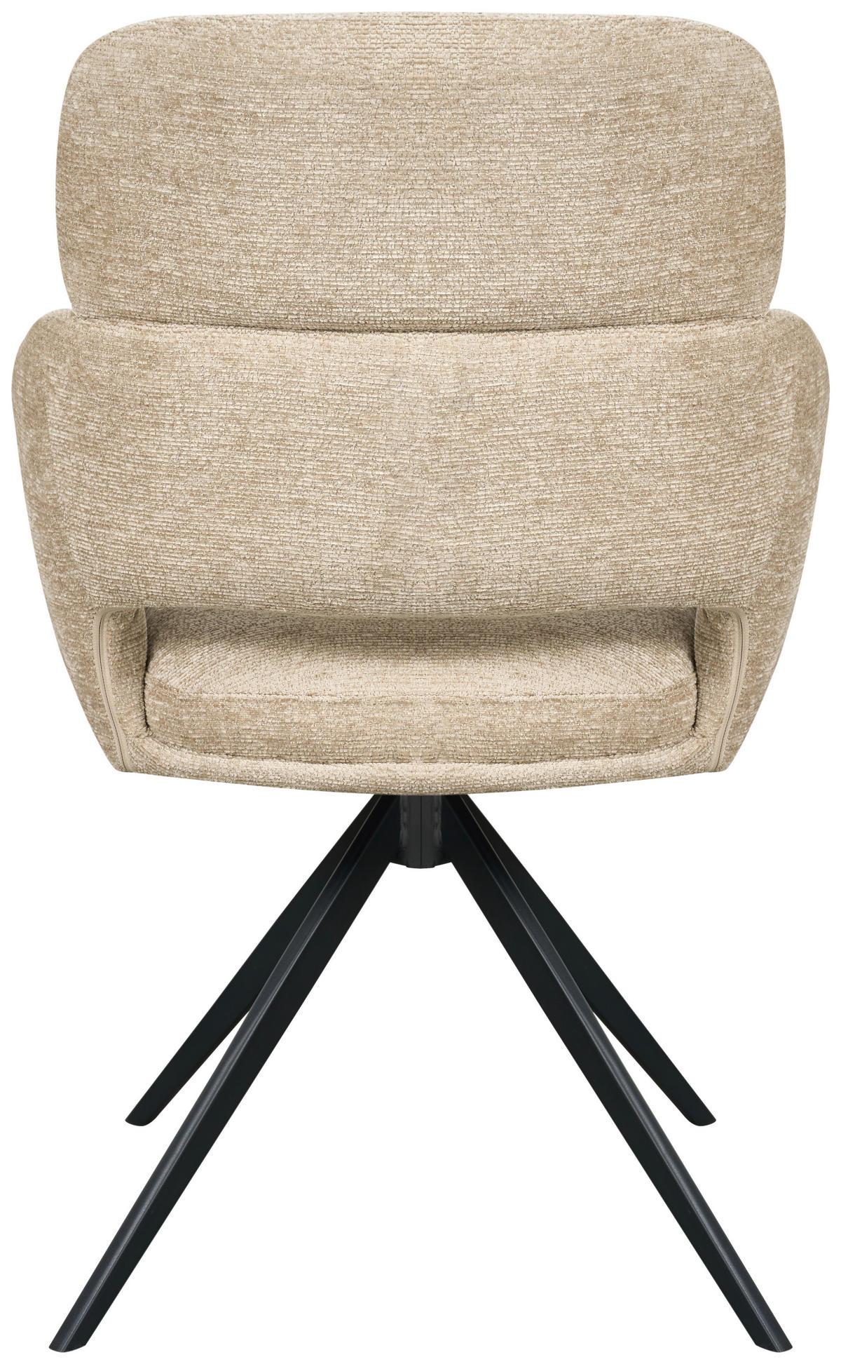 ARMLEHNSTUHL  Sitzfläche 360° drehbar, inklusive Armlehnen Webstoff  Schwarz, Khaki  - Khaki/Schwarz, MODERN, Textil/Metall (57,5/85/61cm) - Livetastic