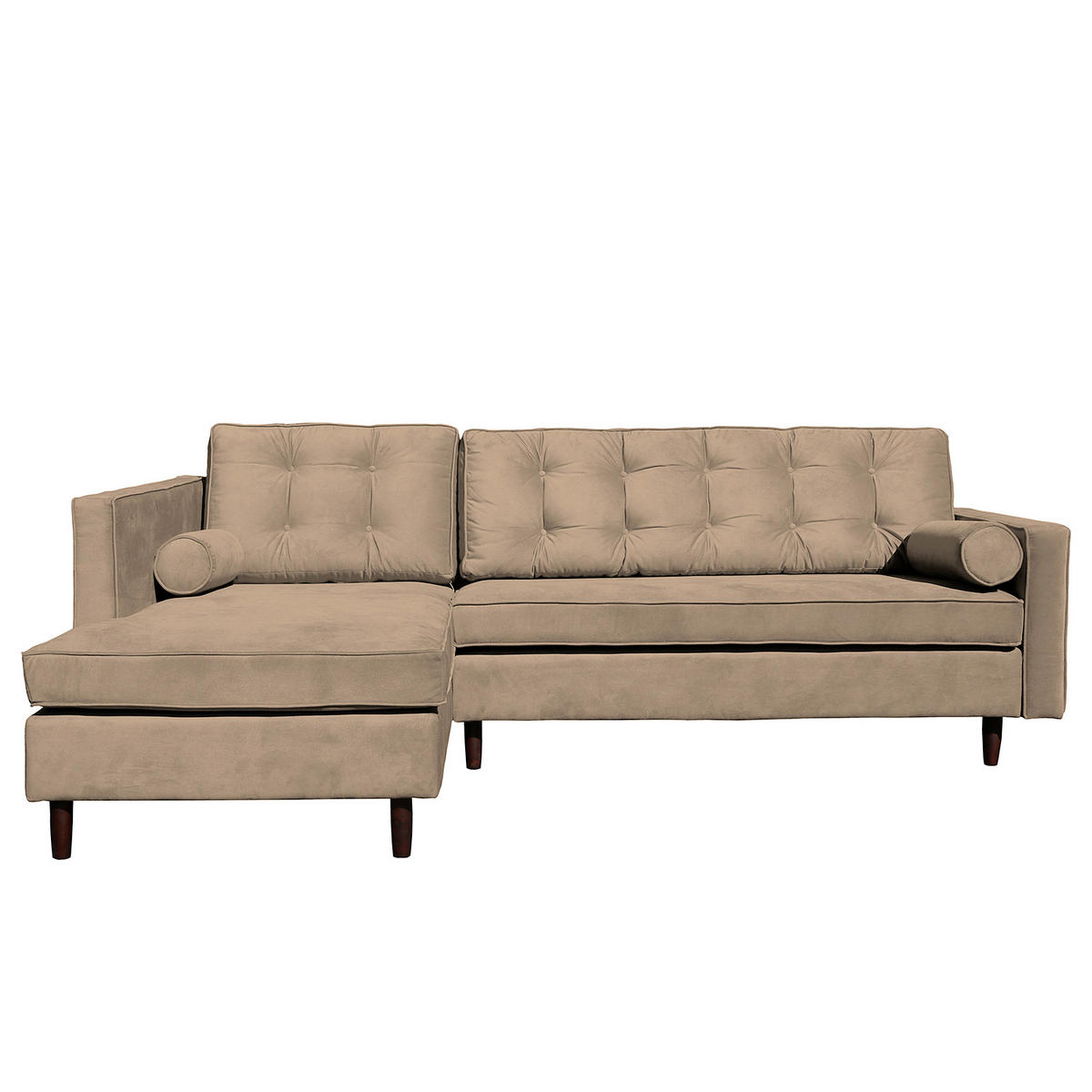 ECKSOFA VANCOUVER Hellbraun Mikrofaser Zierkissen, Rückenkissen  - Hellbraun/Braun, Design, Holz/Textil (169/240cm) - P & B