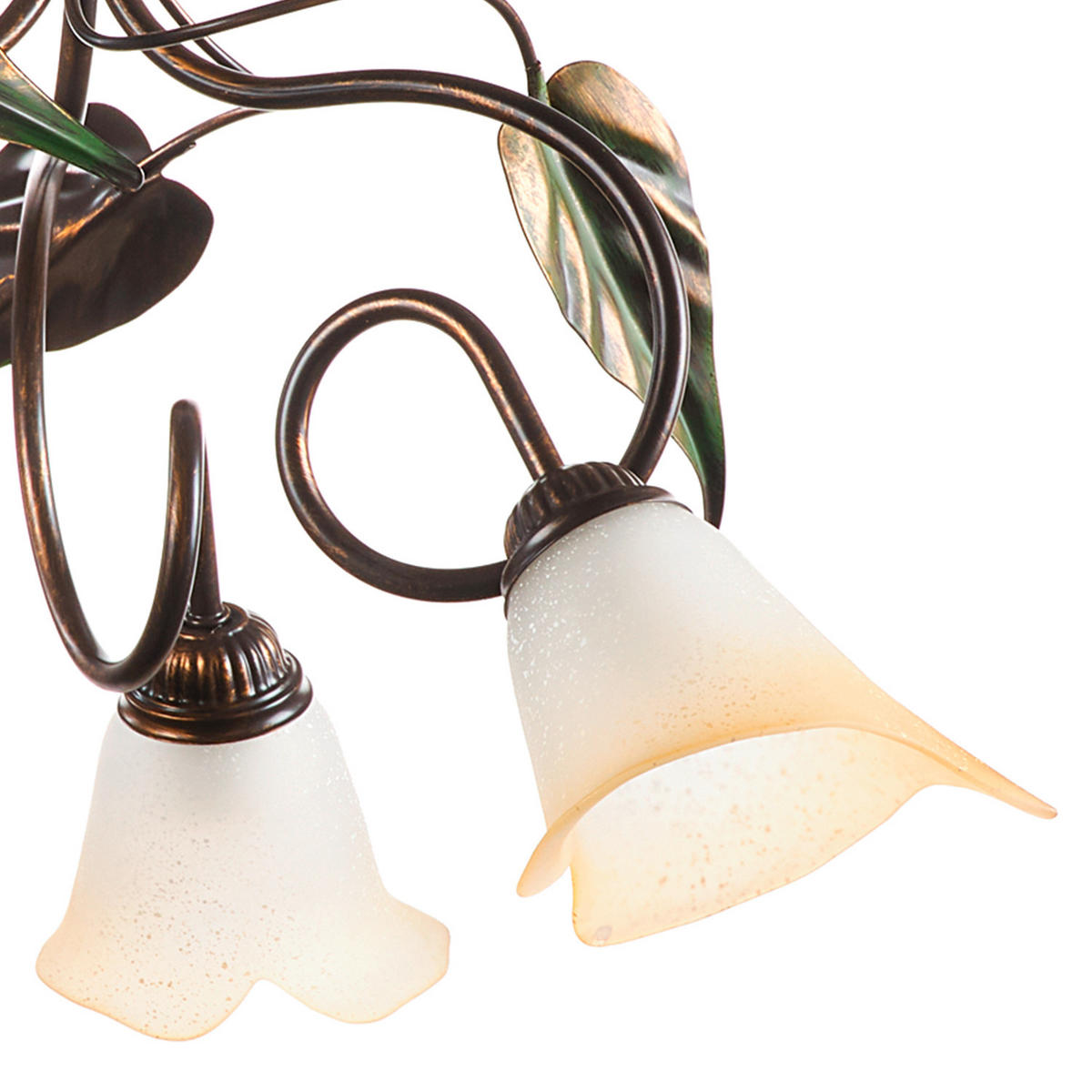 KRONLEUCHTER 40/110 cm   - Bronzefarben/Olivgrün, Natur, Glas/Metall (40/110cm)