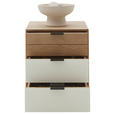 NACHTSCHRANK 50/58,4/44 cm Eiche massiv  - Kaschmir/Eichefarben, Natur, Glas/Holz (50/58,4/44cm) - Valnatura