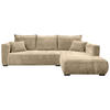 ECKSOFA Beige Cord  - Beige/Schwarz, MODERN, Holz/Textil (322/208cm) - Carryhome