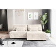 ECKSOFA Creme Cord  - Creme/Schwarz, MODERN, Holz/Textil (210/145cm) - Carryhome