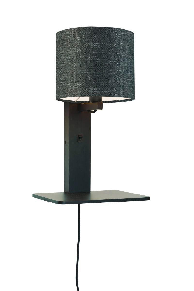 WANDLEUCHTE - Dunkelgrau/Schwarz, Trend, Holz/Textil (19/24/36cm) - Good & Mojo