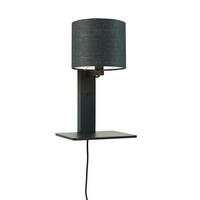 WANDLEUCHTE - Dunkelgrau/Schwarz, Trend, Holz/Textil (19/24/36cm) - Good & Mojo