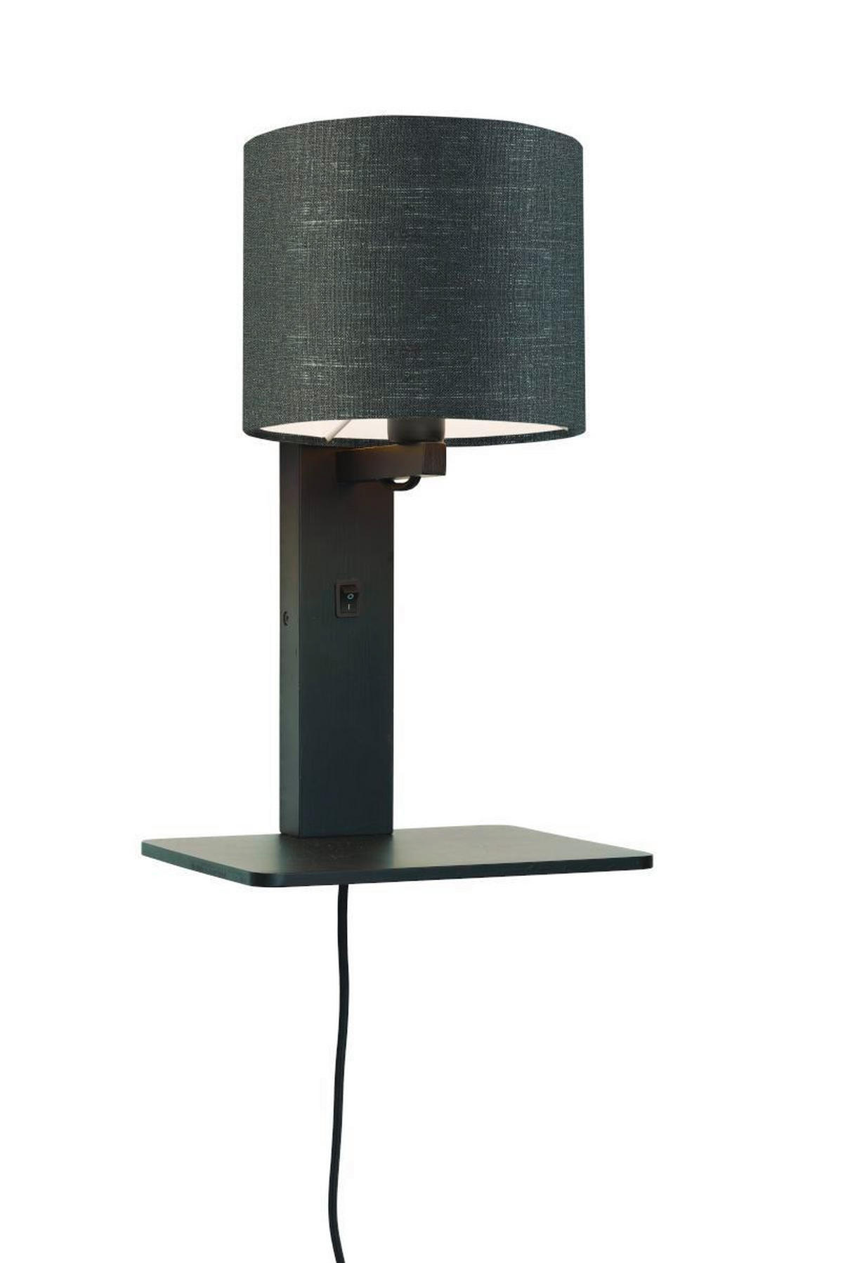 WANDLEUCHTE - Dunkelgrau/Schwarz, Trend, Holz/Textil (19/24/36cm) - Good & Mojo