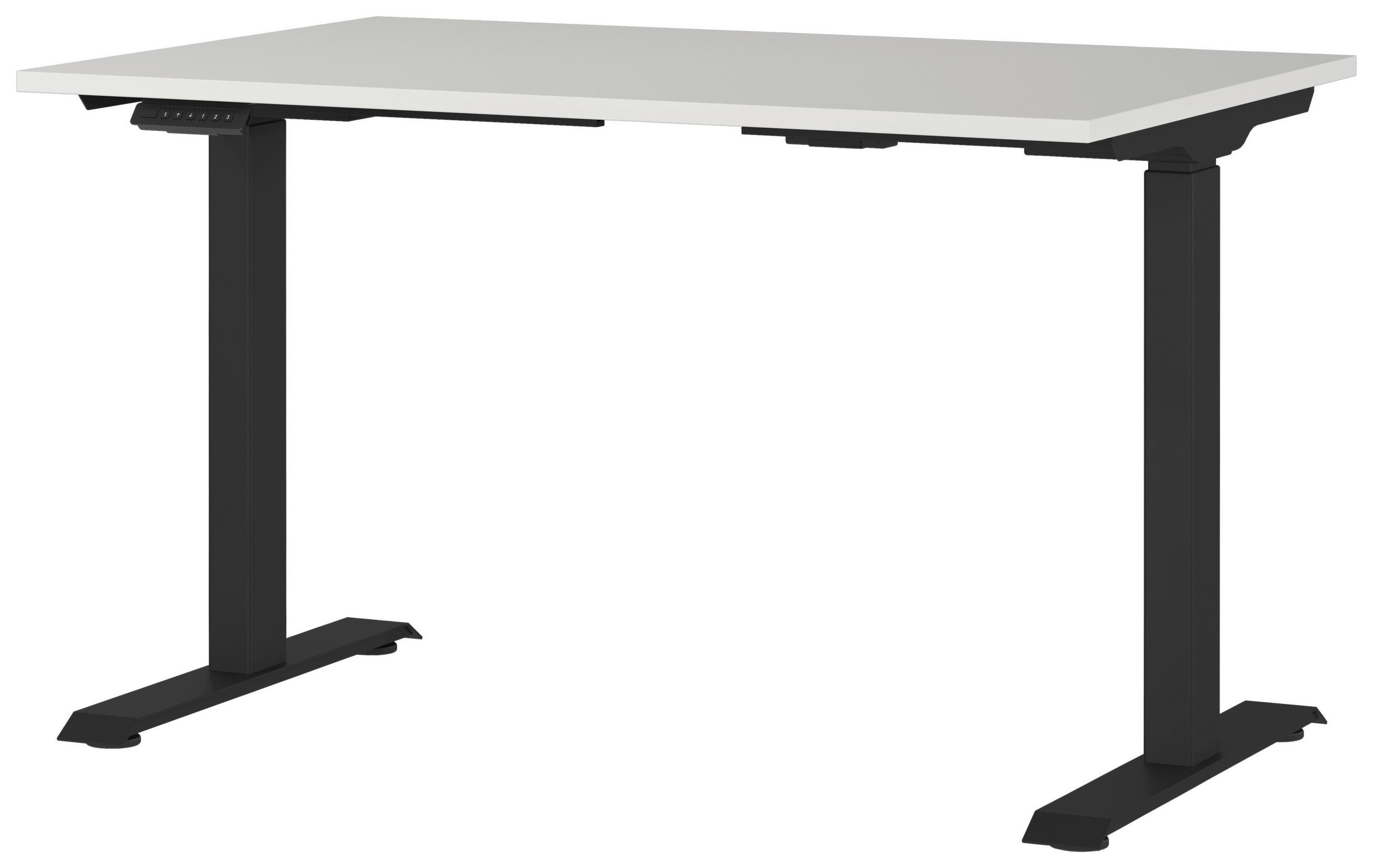 Novel Schreibtisch Hellgrau, Schwarz 80x72-118x120 cm