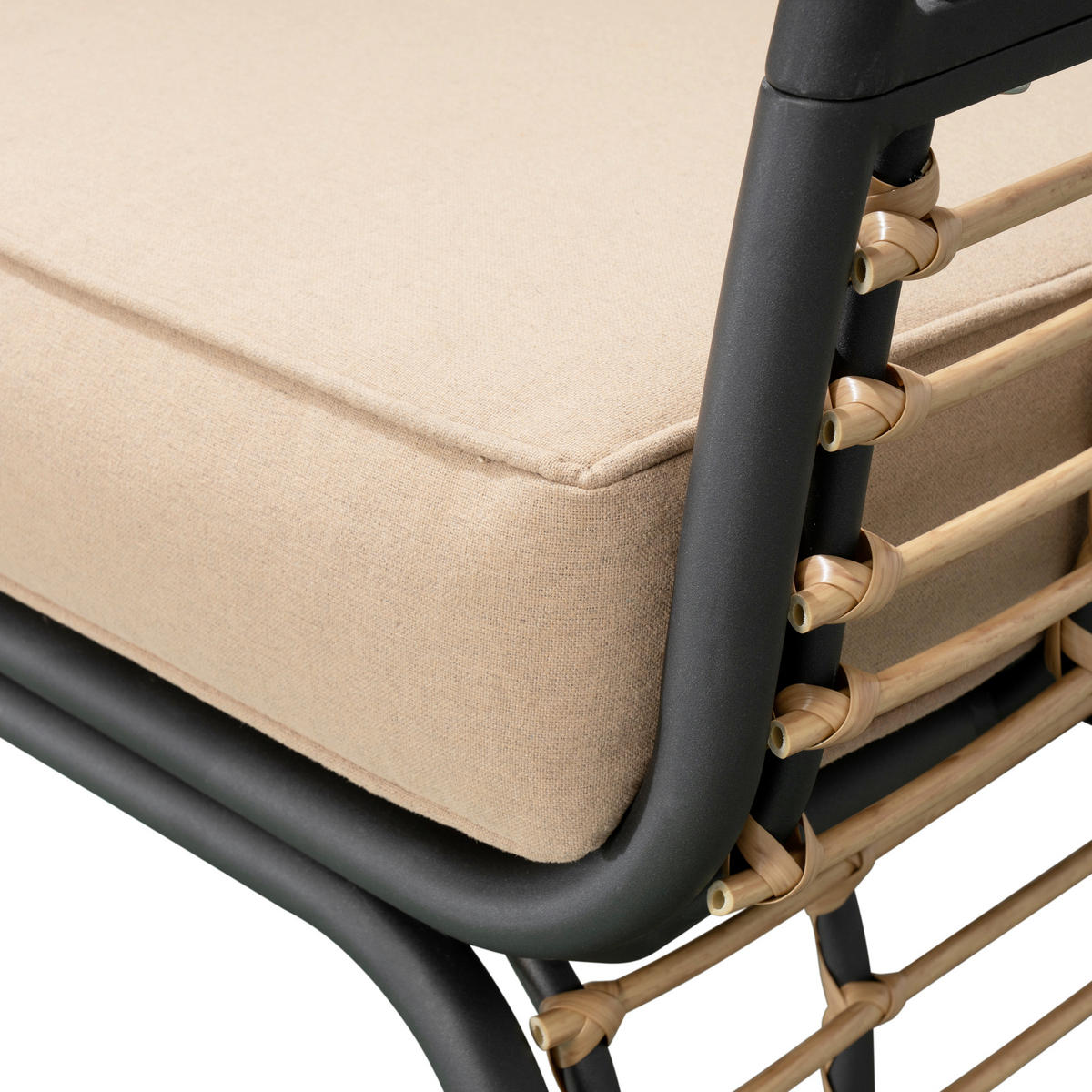 LOUNGESESSEL in Metall, Kunststoff, Textil Anthrazit, Braun, Beige  - Anthrazit/Beige, Basics, Kunststoff/Textil (72/154/83cm) - Gardenson