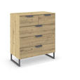 KOMMODE  in 80/81/42 cm  - Dunkelgrau/Eiche Artisan, Design, Holzwerkstoff/Metall (80/81/42cm) - Carryhome