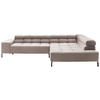 ECKSOFA in Cord Taupe  - Taupe/Schwarz, Design, Textil/Metall (321/216cm) - Hom`in