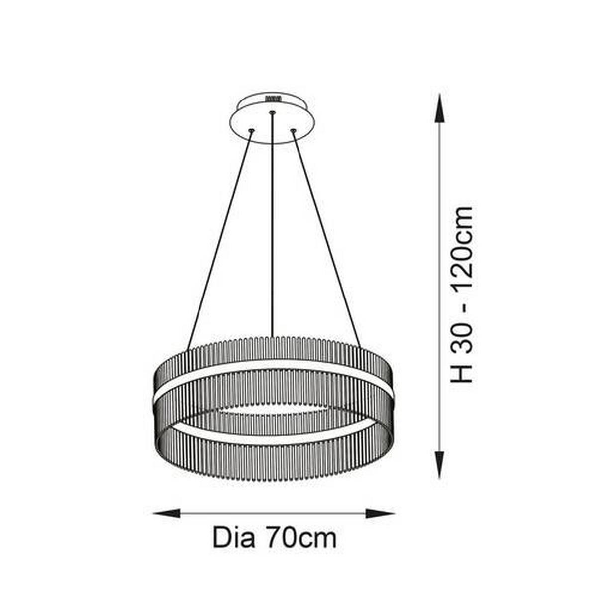 LED-HÄNGELEUCHTE 70/120 cm  - Bronzefarben/Nickelfarben, KONVENTIONELL, Glas/Kunststoff (70/120cm) - ENDON
