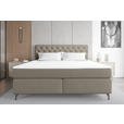 BOXSPRINGBETT 180/200 cm  in Graubraun  - Graubraun/Schwarz, KONVENTIONELL, Textil/Metall (180/200cm) - Carryhome