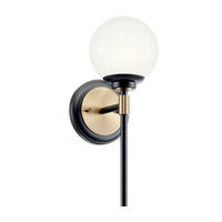 BADEZIMMER-WANDLEUCHTE - Champagner, Konventionell, Glas/Metall (34.8/12.8/16.6cm) - Elstead Lighting