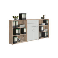 AKTENSCHRANK Weiß, Eichefarben  - Eichefarben/Weiß, MODERN, Holzwerkstoff (253,2/113,6/33cm) - MID.YOU