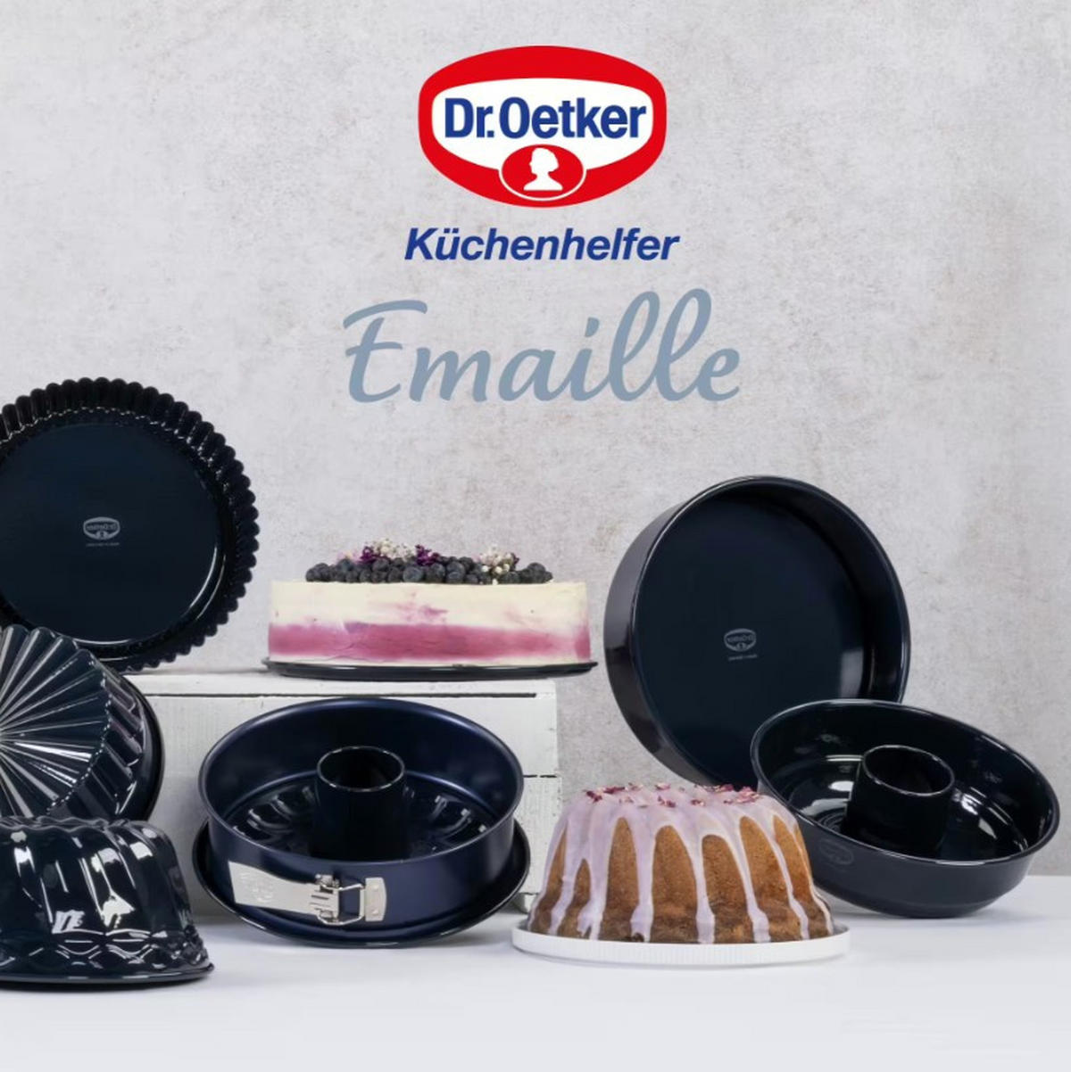 BACKFORM 26 cm  - Blau, Basics, Metall (26cm) - Dr.Oetker