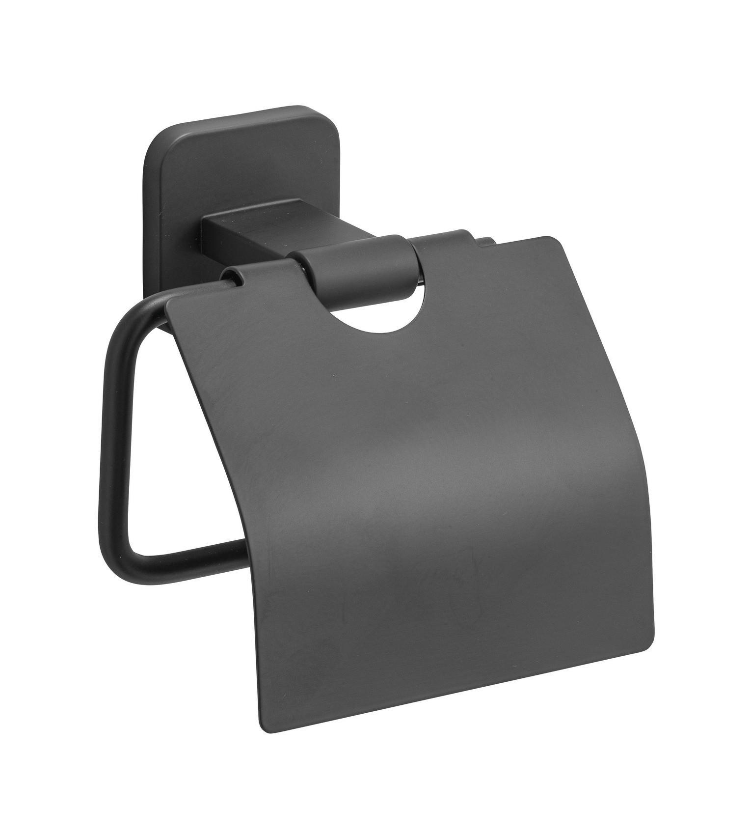 TOILETTENPAPIERHALTER - Schwarz, MODERN, Metall (14,5/13/6,5cm) - Wenko