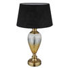 TISCHLEUCHTE 38/66 cm   - Klar/Messingfarben, KONVENTIONELL, Glas/Textil (38/66cm) - Globo