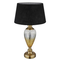 TISCHLEUCHTE 38/66 cm   - Klar/Messingfarben, KONVENTIONELL, Glas/Textil (38/66cm) - Globo