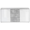 SIDEBOARD  in 180/87/37 cm  - Silberfarben/Weiß, Basics, Holzwerkstoff/Kunststoff (180/87/37cm)