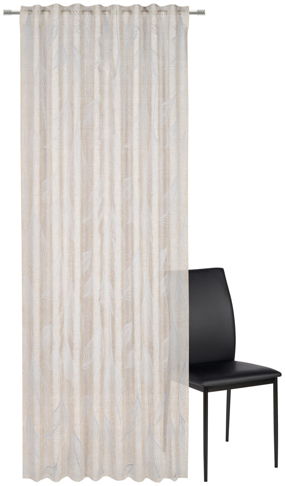 FERTIGVORHANG transparent  - Hellgrau, Trend, Textil (135/245cm) - Esposa
