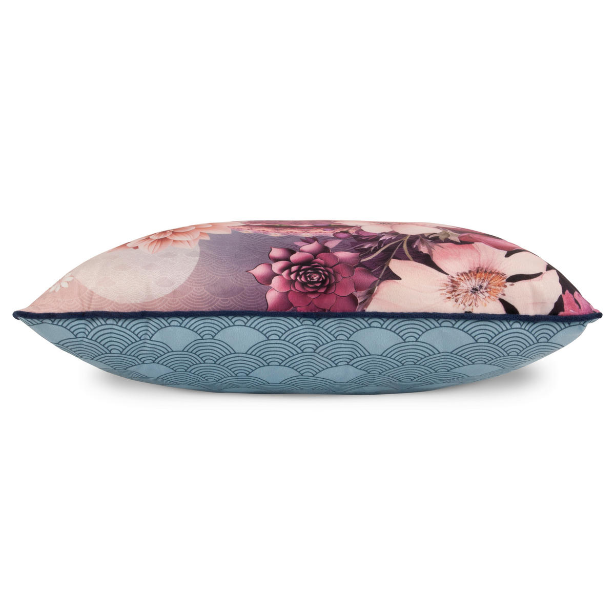 ZIERKISSEN  48/48 cm   - Blau/Bordeaux, Design, Textil (48/48cm)