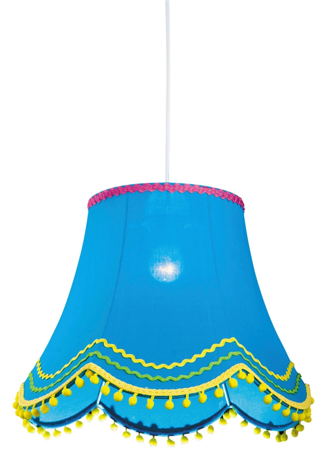 PENDELLEUCHTE 35/35/9 cm  - Hellblau, Trend, Kunststoff/Textil (35/35/9cm)