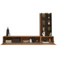WOHNWAND  in Anthrazit, Eichefarben  285/205/39 cm  - Eichefarben/Anthrazit, Natur, Holz/Metall (285/205/39cm) - Valnatura