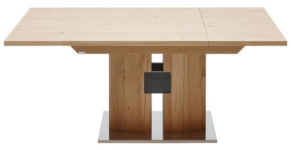 ESSTISCH Wildeiche furniert rechteckig Edelstahlfarben, Eichefarben - Edelstahlfarben/Eichefarben, KONVENTIONELL, Holz/Metall (130/90/76cm) - Dieter Knoll