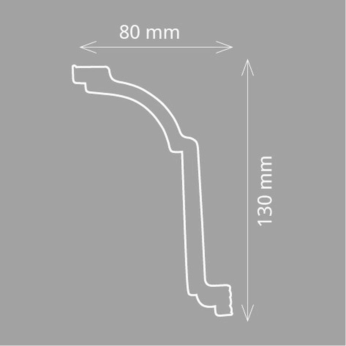 ZIERLEISTE 200/8,0/13,0 cm Weiß Kunststoff  - Weiß, Design, Kunststoff (200/8,0/13,0cm)
