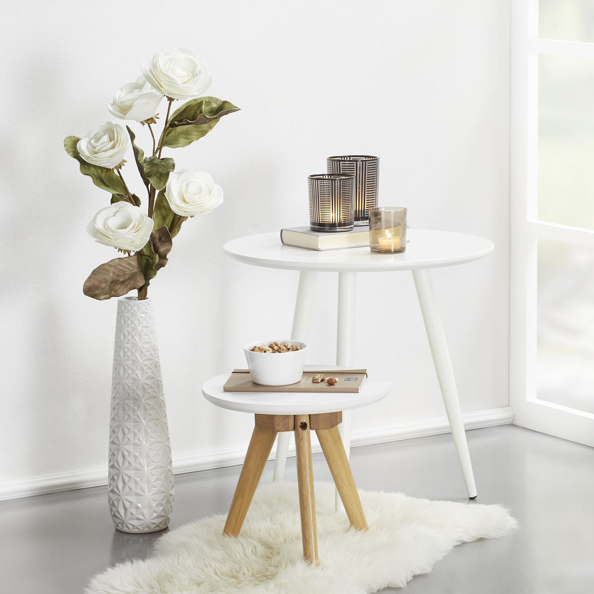 CVIJEĆE UMJETNO  - bijela/zelena, Basics, metal/plastika (94cm) - Ambia Home