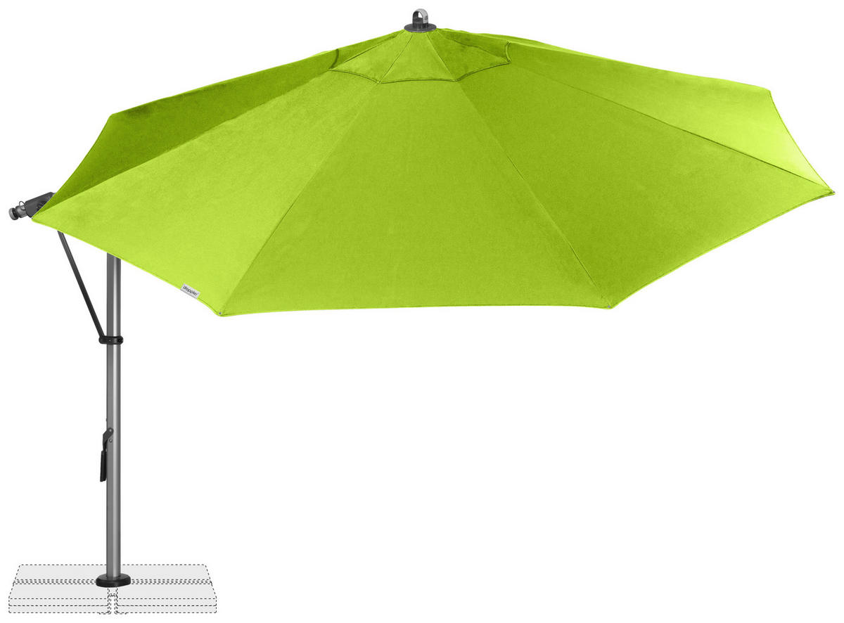AMPELSCHIRM 350 cm Smaragdgrün  - Smaragdgrün/Silberfarben, Basics, Textil/Metall (350/350cm) - Doppler