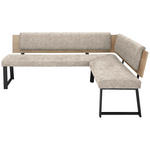 ECKBANK 180/170 cm  in Naturfarben  - Schwarz/Naturfarben, MODERN, Holzwerkstoff/Textil (180/170cm) - Venda