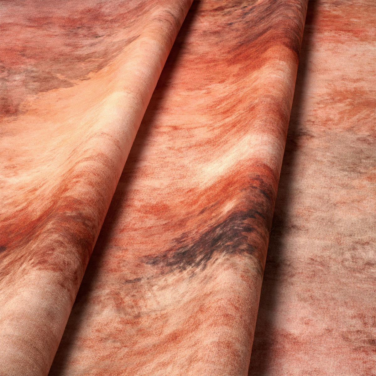 VINTAGE-TEPPICH 200 cm Cortea Onirah Terracotta, Rotbraun, Roségold rund  - Rotbraun/Roségold, Design, Kunststoff/Textil (200cm) - Lindorug