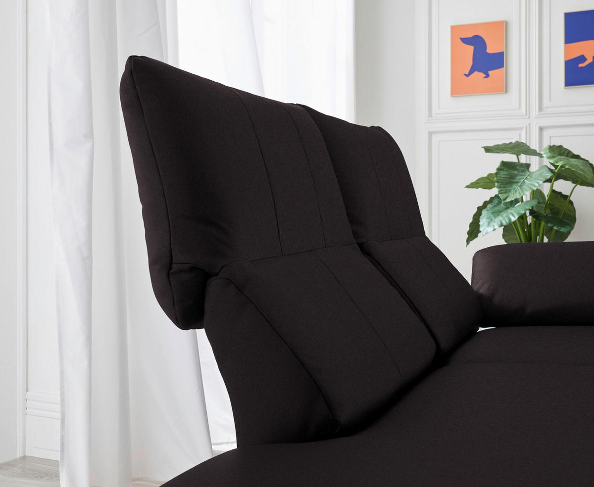 RÉCAMIERE in Echtleder Dunkelbraun  - Chromfarben/Dunkelbraun, Design, Leder/Metall (209/85-109/95-16cm) - Dieter Knoll