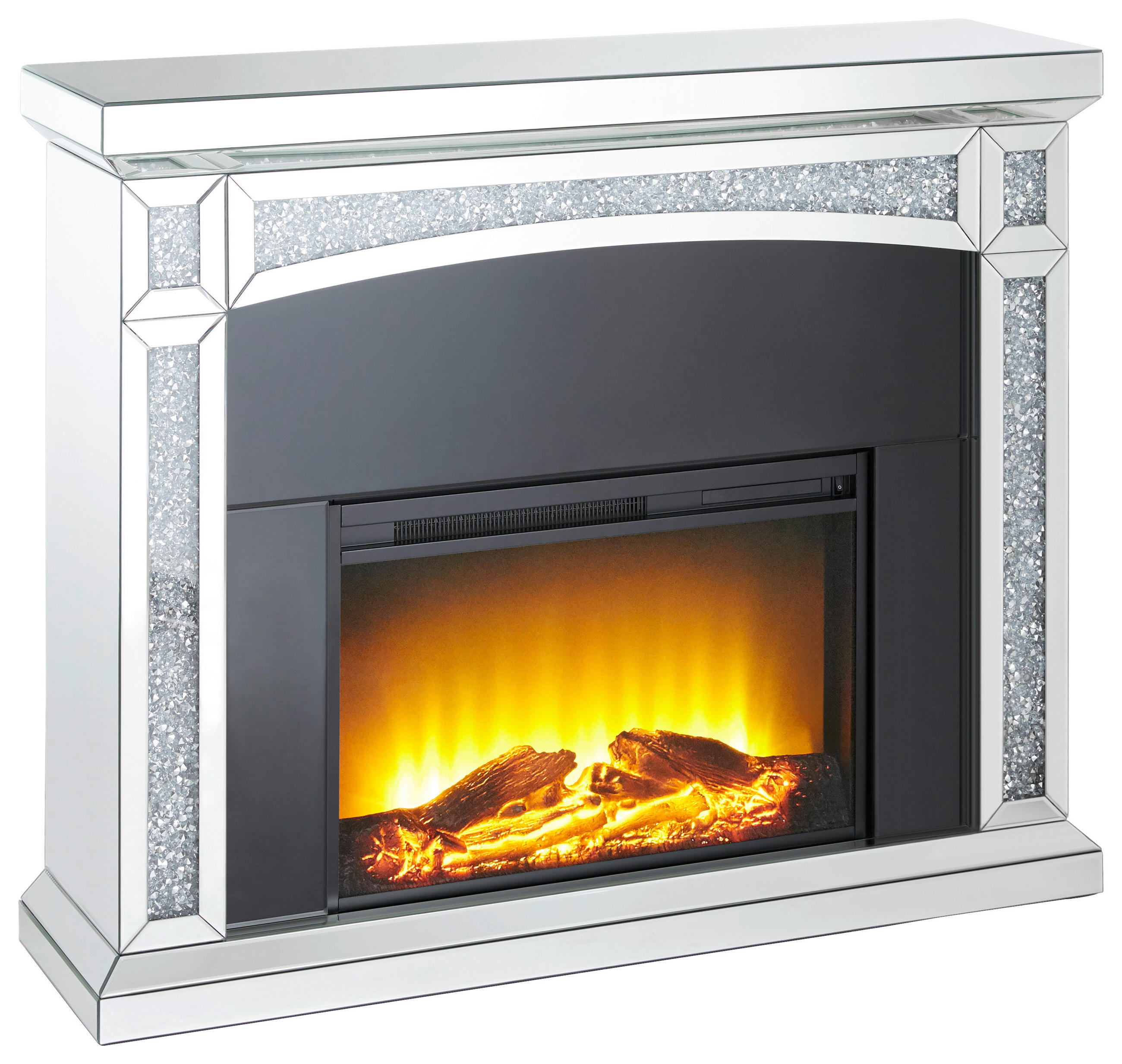 ELEKTRISK KAMIN - svart, Trend, metall/trämaterial (120,5/99/33,5cm) - Xora