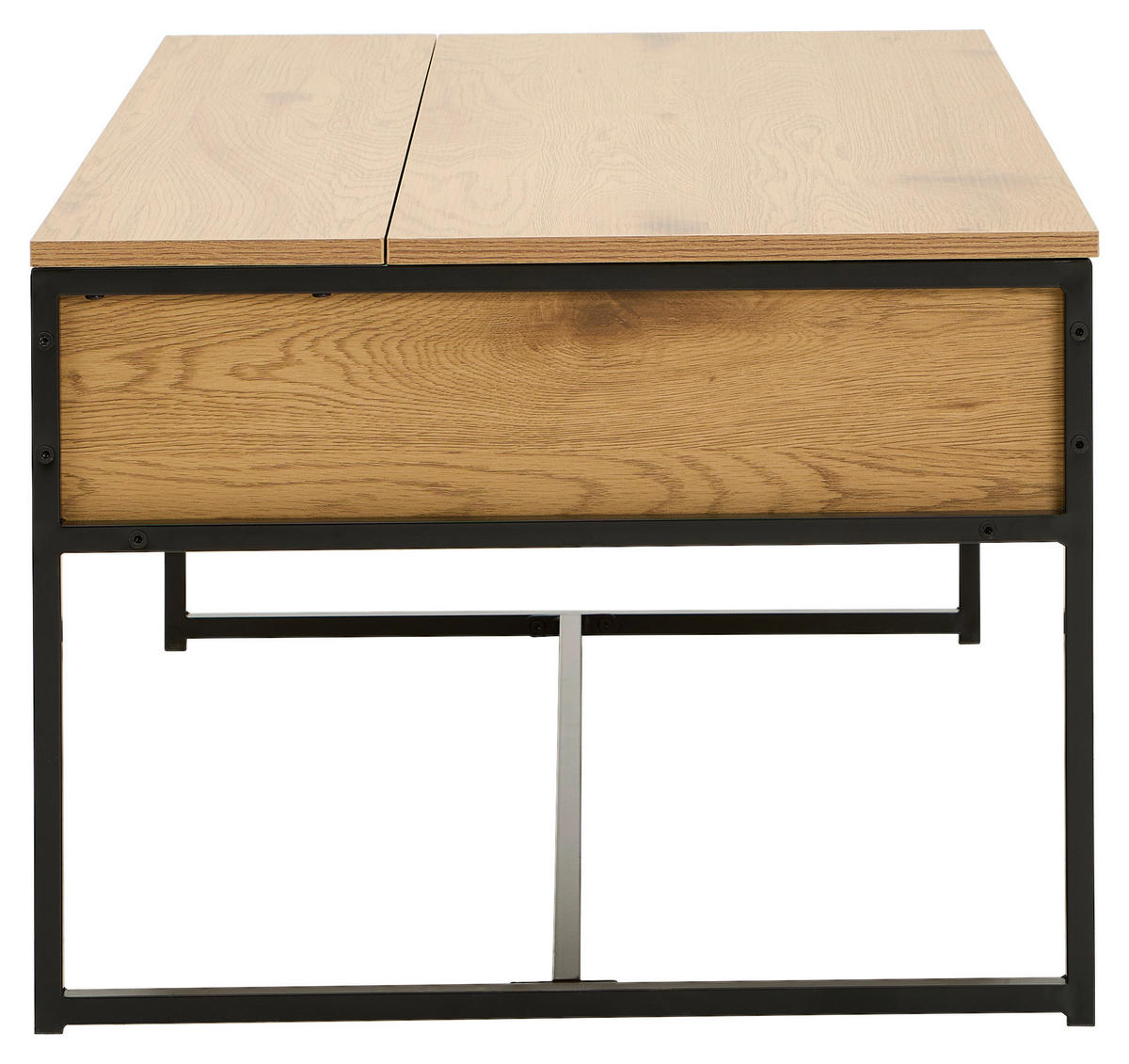 COUCHTISCH rechteckig Naturfarben, Schwarz  - Schwarz/Naturfarben, Natur, Holzwerkstoff/Metall (100/45/40cm) - MID.YOU