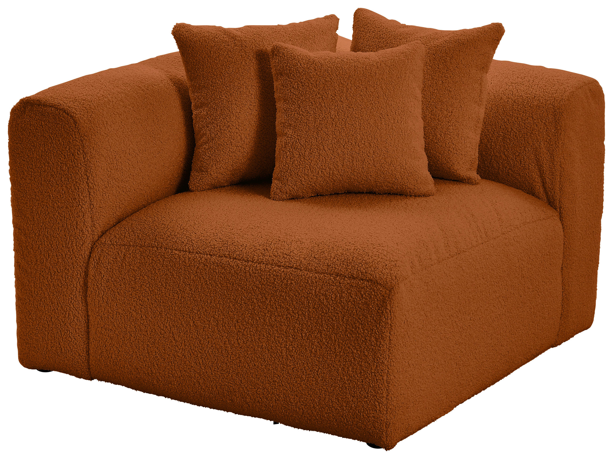 SOFAELEMENT BLOOM Flachgewebe, Teddystoff Rostfarben  - Rostfarben, Trend, Textil (115/70/115cm) - Livetastic