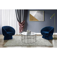 COUCHTISCH Sicherheitsglas 90/90/42 cm rund Silberfarben  - Silberfarben, Design, Glas/Metall (90/90/42cm) - Livetastic