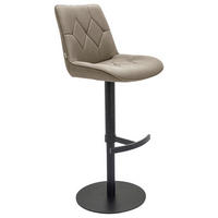 TABURET DE BAR in metal, textil negru, taupe  - taupe/negru, Design, metal/textil (44/97-114,5/54,5cm) - Novel