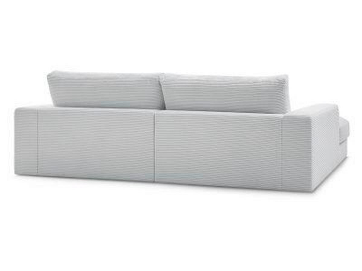 BIGSOFA LEONARD Cord Hellgrau  - Hellgrau/Schwarz, MODERN, Kunststoff/Textil (234/77/159cm)