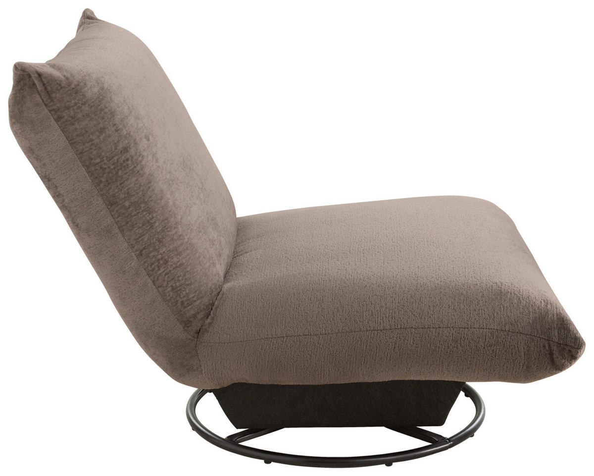 RELAXSESSEL in Textil Dunkelbraun  - Dunkelbraun/Schwarz, Design, Textil/Metall (100/78/96cm) - Livetastic