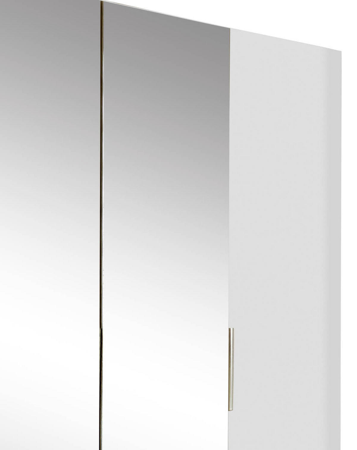 GARDEROB MED GÅNGJÄRN 4-dörrar - vit/kromfärg, Modern, trämaterial/glas (200/216/58cm) - MID.YOU