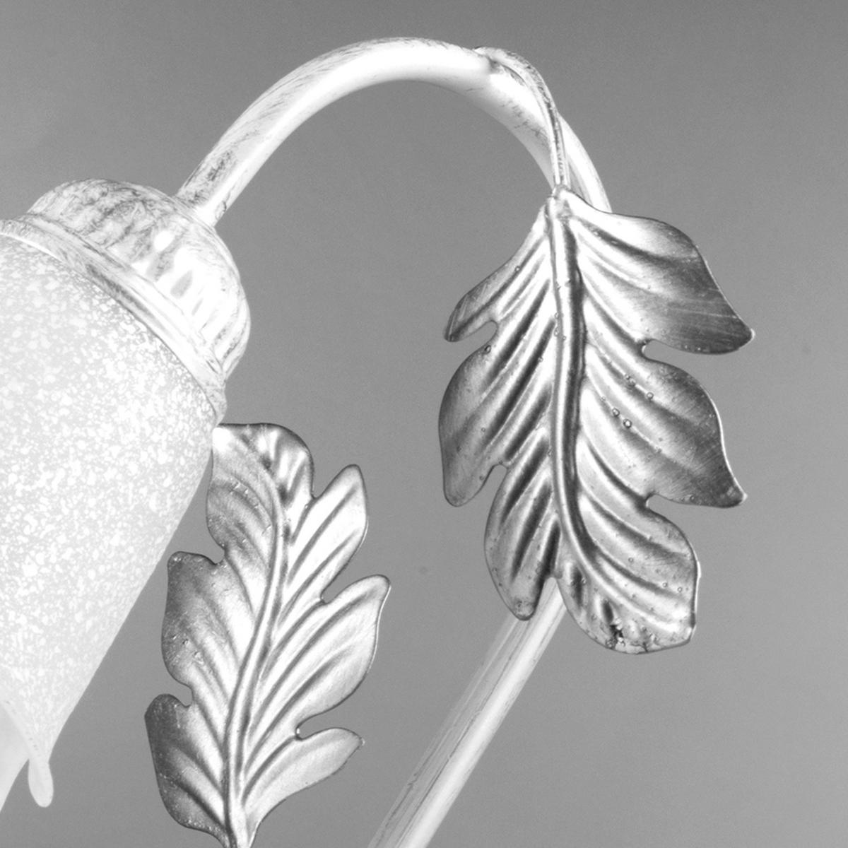 TISCHLEUCHTE 29/35 cm   - Silberfarben/Weiß, KONVENTIONELL, Glas/Metall (29/35cm)
