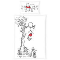 DĚTSKÉ POVLEČENÍ MEDVÍDEK PÚ 100/135 cm  - bílá/černá, Konvenční, textil (100/135cm) - Disney