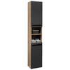 HOCHSCHRANK 34/190/31 cm  - Eichefarben/Schwarz, Basics, Holzwerkstoff/Kunststoff (34/190/31cm) - MID.YOU