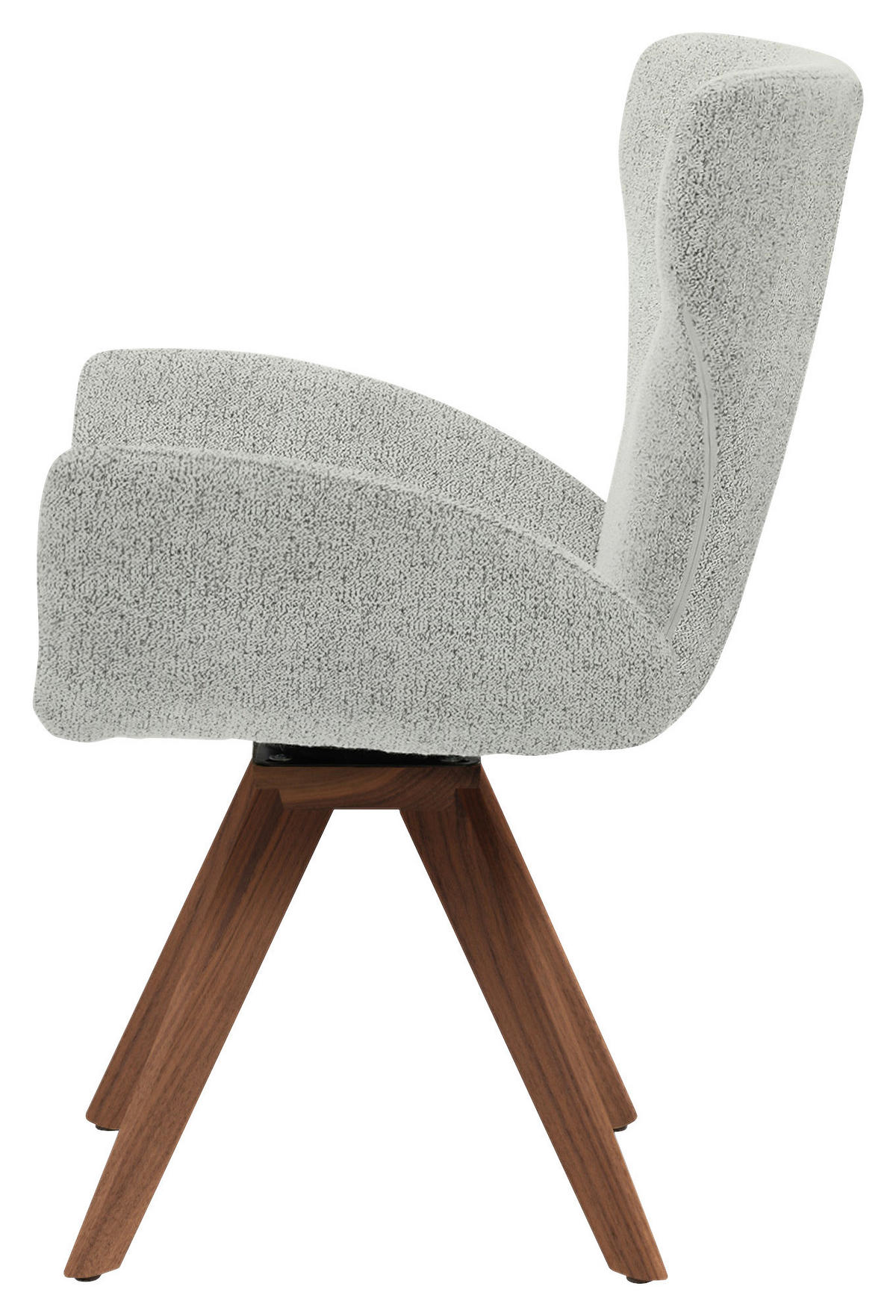 ARMLEHNSTUHL drehbar  Stoffauswahl, Typenauswahl, Sitzfläche 360° drehbar, inklusive Armlehnen, Gestellauswahl, automatische Rückholfunktion, gepolsterte Armlehnen Bouclé  - Champagner, Design, Holz/Textil (65/93/68cm) - Musterring