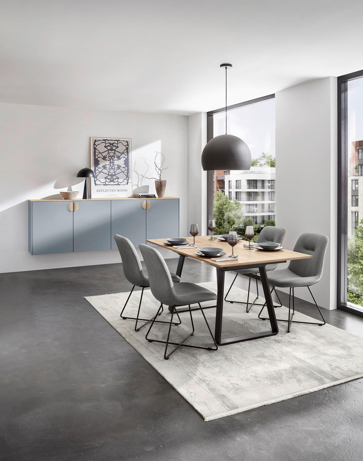 ESSTISCH in Metall, Holzwerkstoff 200-300/95/76 cm  - Eichefarben, Basics, Holzwerkstoff/Metall (200-300/95/76cm) - Celina Home