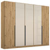 DREHTÜRENSCHRANK  in Eiche Artisan, Champagner  - Champagner/Eiche Artisan, MODERN, Glas/Holzwerkstoff (225/210/54cm) - Rauch Möbel
