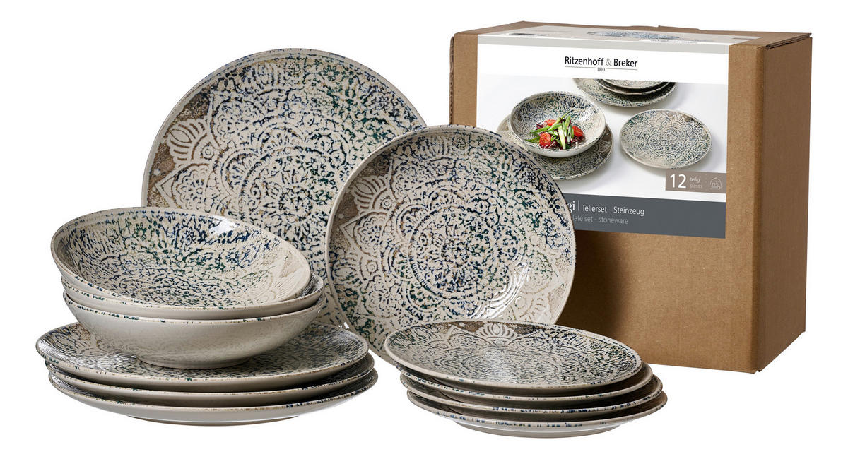 TALLRIKSSET 12 delar  - multicolor, Klassisk, keramik - Ritzenhoff Breker